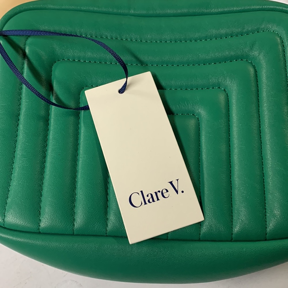 Clare V. Green Quilted Chanel Leather Midi Sac - Picture 2 of 11